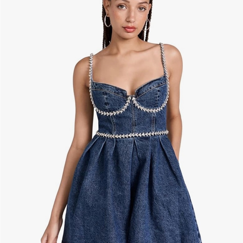 Self-Portrait Blue Mini Dress